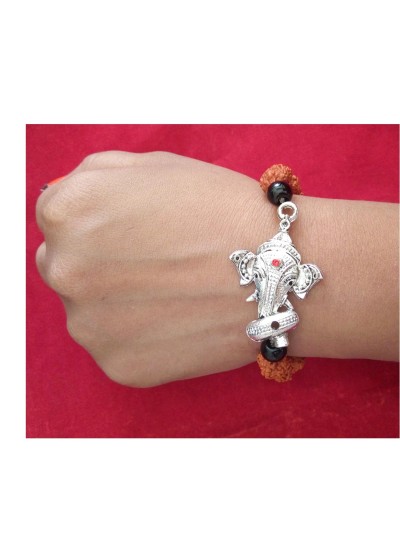 Rudraksha Bracelet Ganesha Pendant